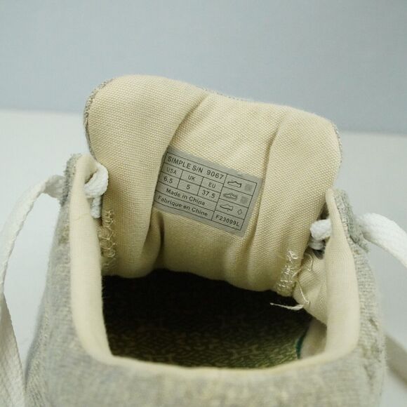 Simple Eco Sneaks Canvas Low-Top Sneakers Grey Green Size US 6.5 - Picture 14 of 15